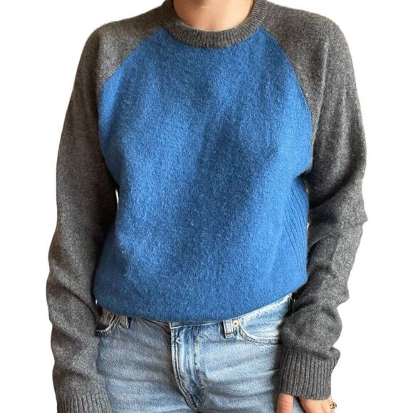 Old Navy Mens 100% Cashmere Soft Blue Gray Crewneck Winter Sweater Sz L - Picture 1 of 6